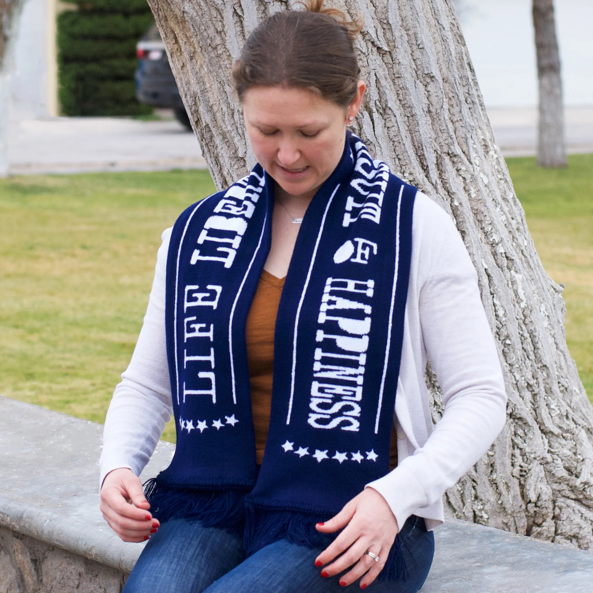 Life Liberty Fringed Tassel Scarf