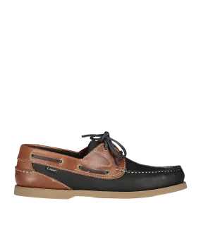 Lymington Boat Shoe - Navy/Brown