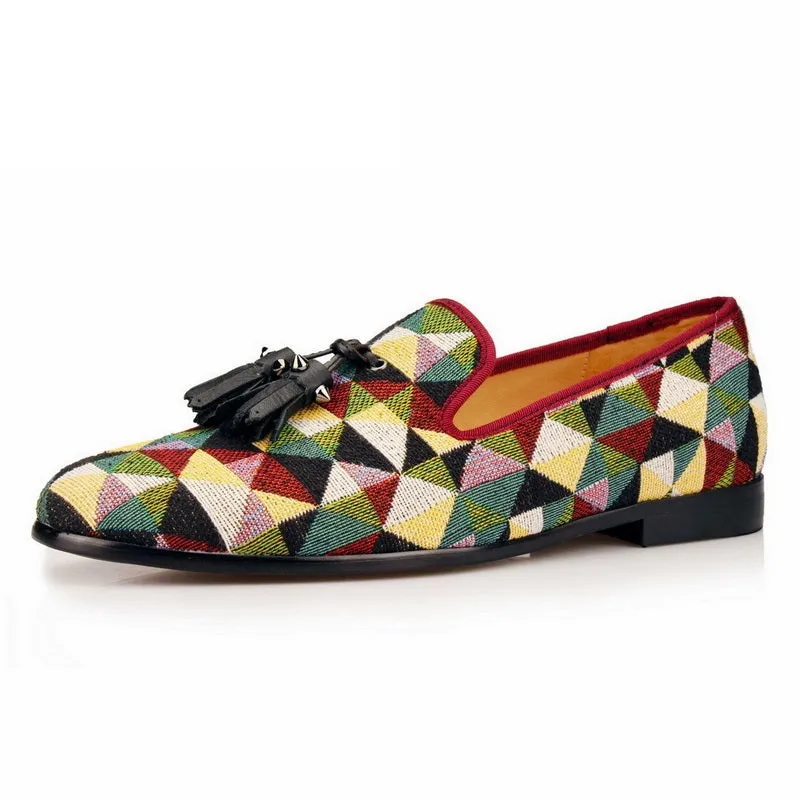 Men's Tassel Flat woven Hemp Loafers