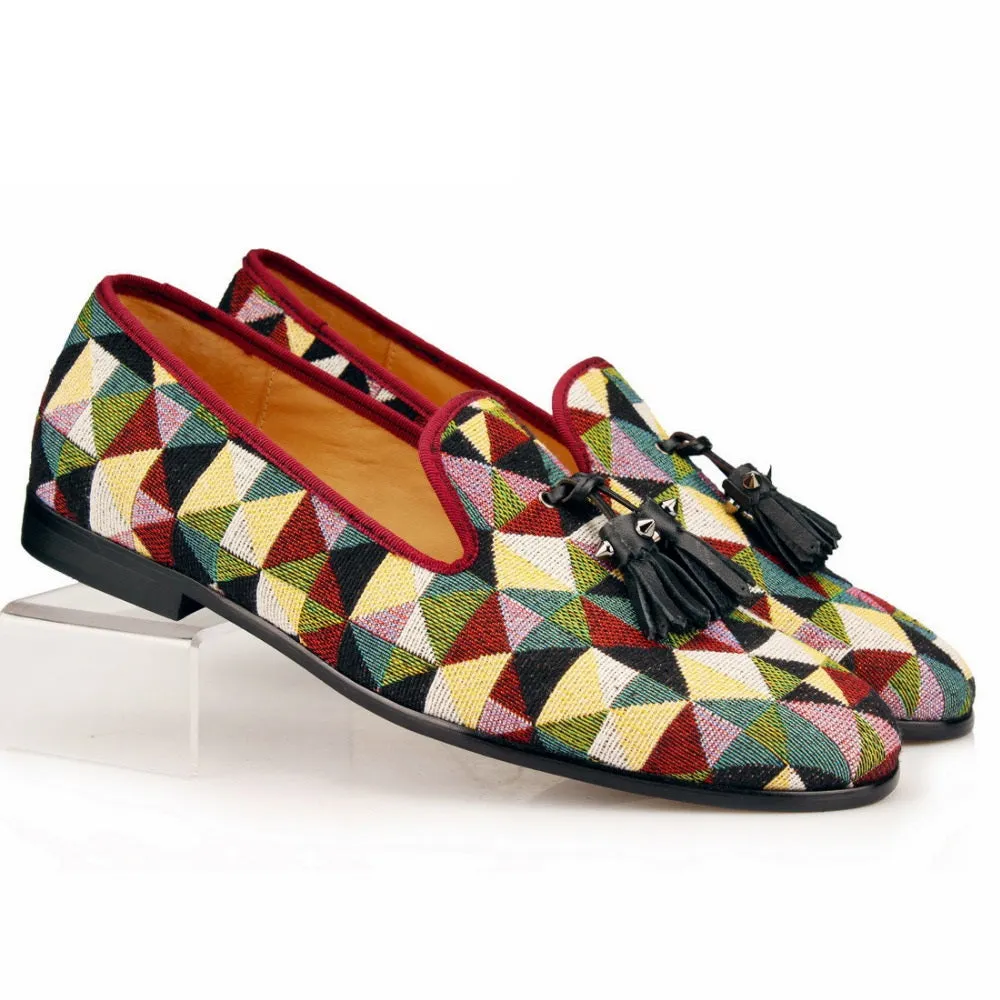 Men's Tassel Flat woven Hemp Loafers