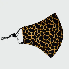 Mosaic Print Black and Gold Reversible Face Mask