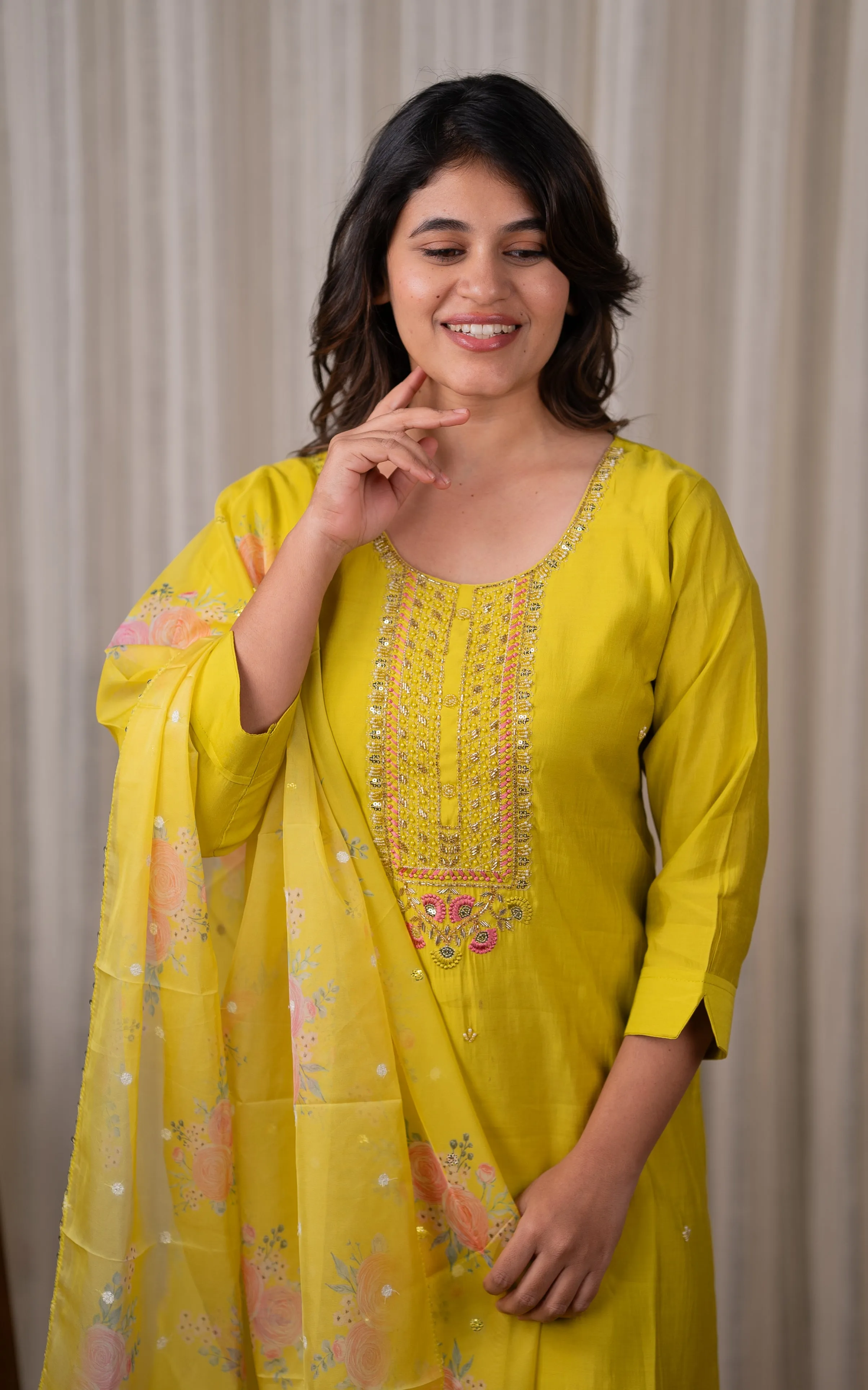 Nirvi Lime Green (Kurti Dupatta)