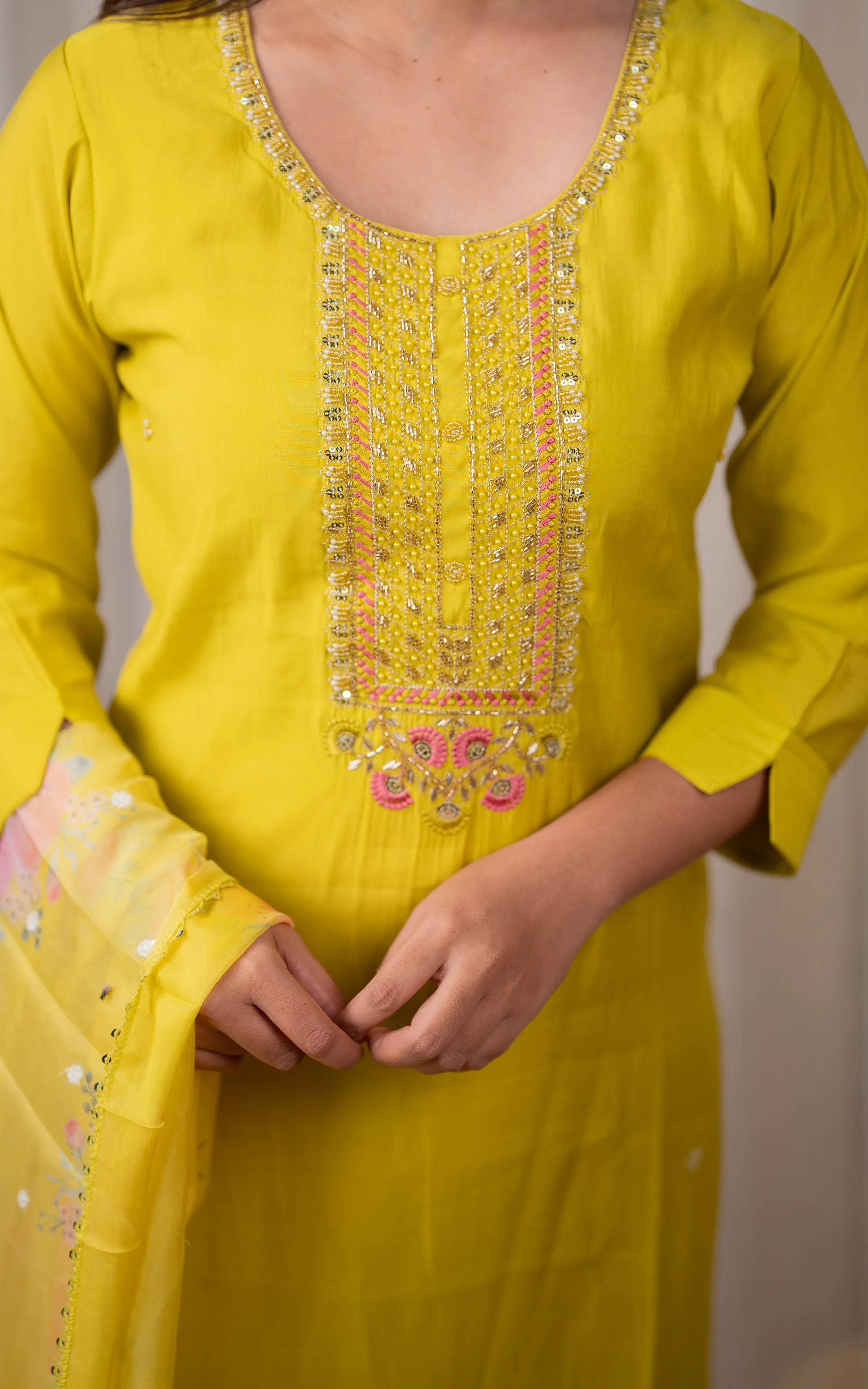 Nirvi Lime Green (Kurti Dupatta)