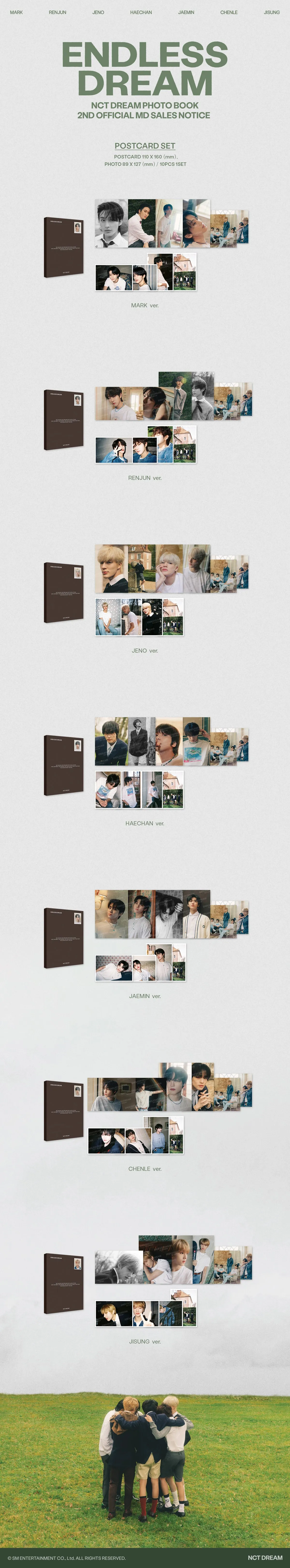 (PRE-ORDER) NCT DREAM - [ENDLESS DREAM] PHOTO BOOK 2nd OFFICIAL MD POSTCARD SET