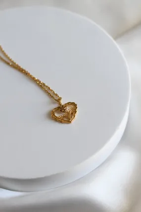 Rose In Heart Pendant Necklace