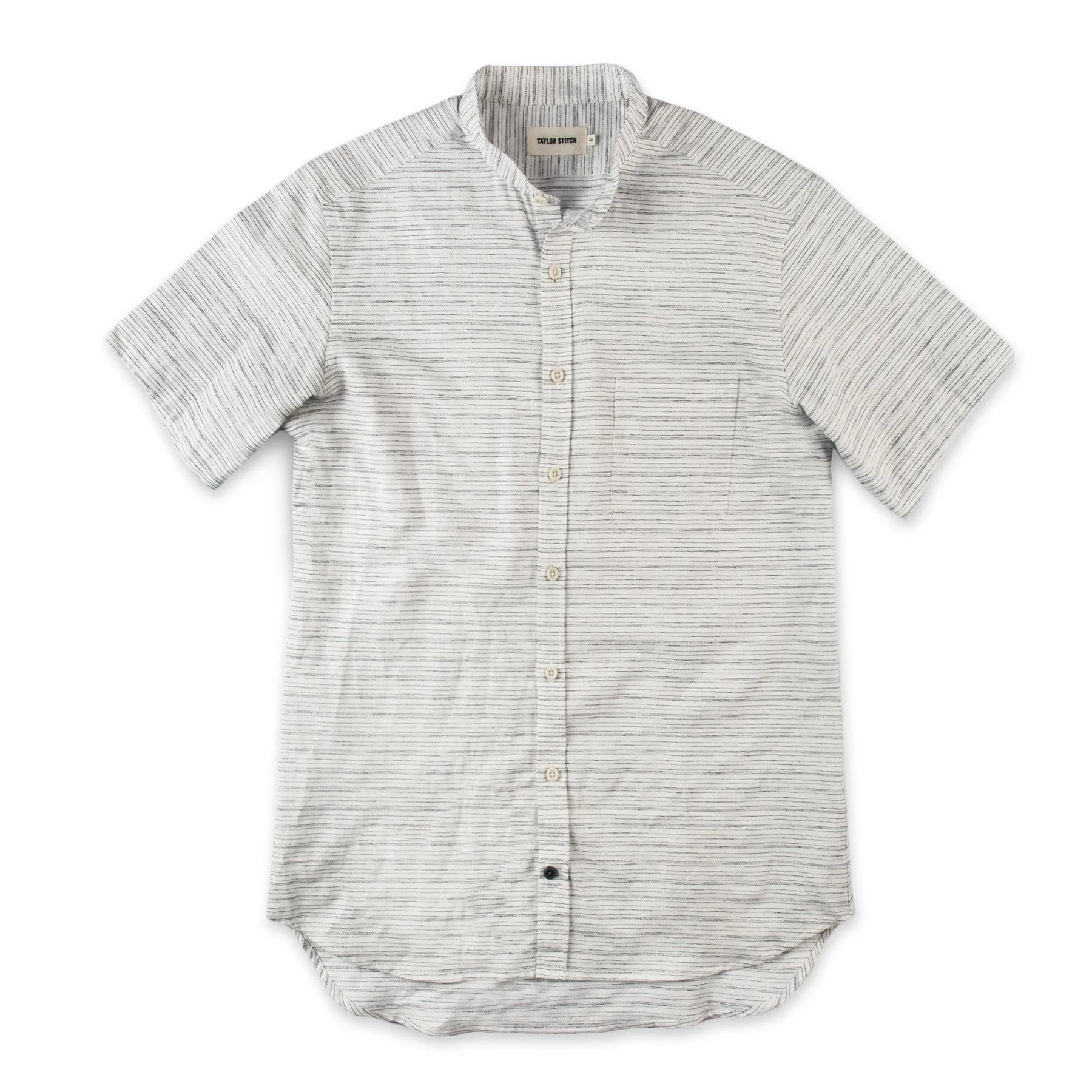 The Bandit in White & Navy Slub Stripe