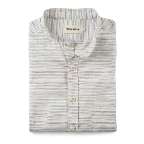 The Bandit in White & Navy Slub Stripe