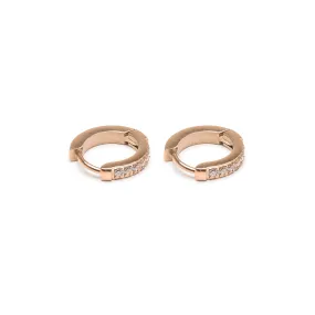 White Pave Huggie Earrings